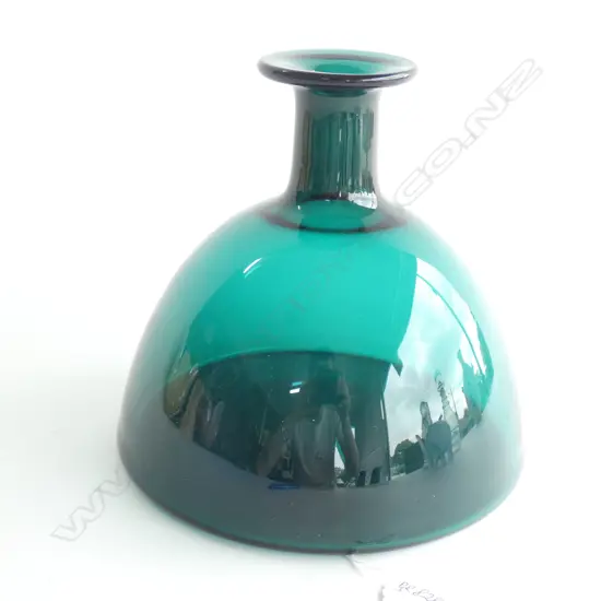 A large Holmegaard glass Per Lutken flask-shaped vase